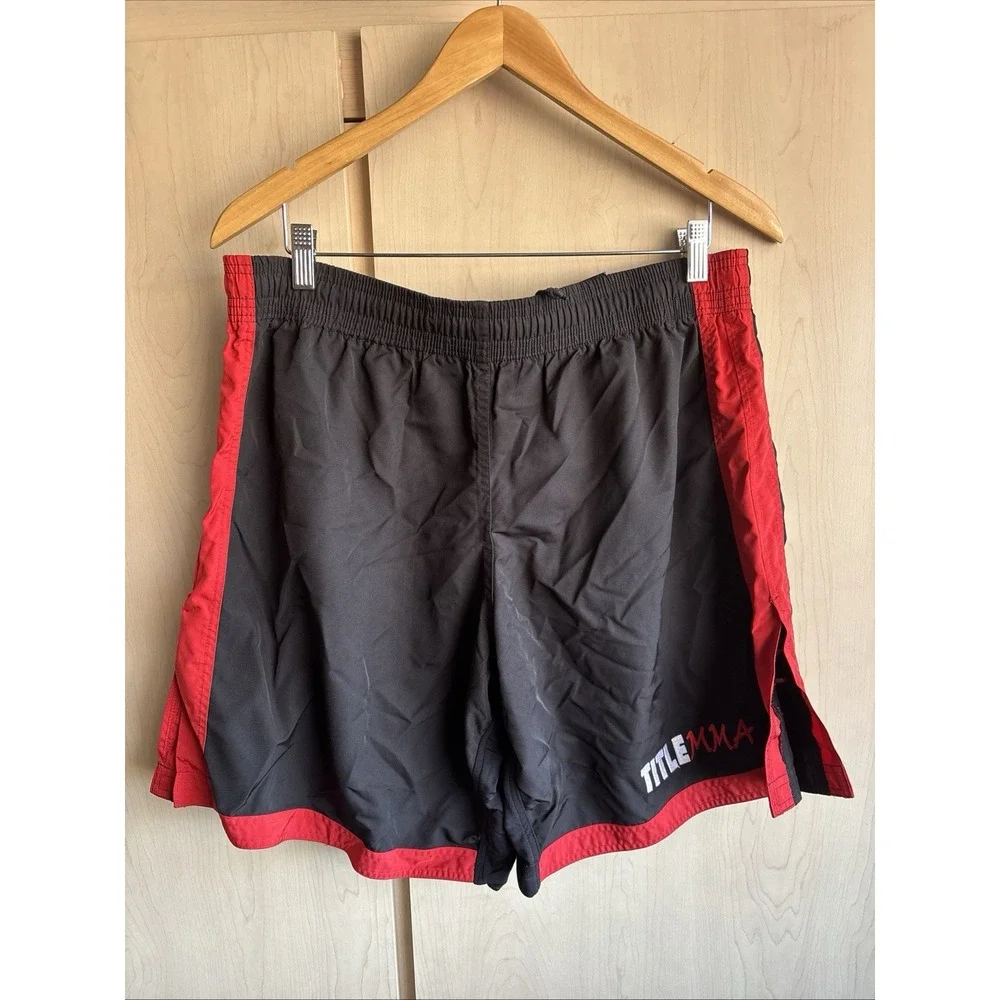 Title MMA Shorts Mens Large Black Boxing Fighting Martial Arts Compression MMA